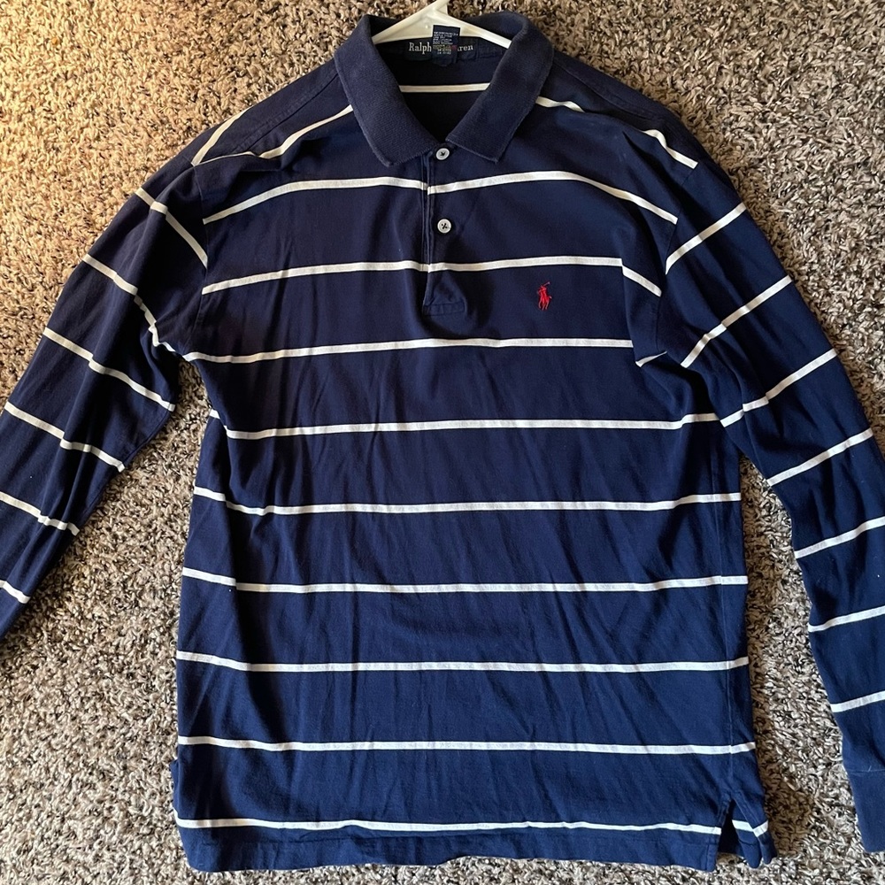 Ralph Lauren long sleeve striped Polo size Large